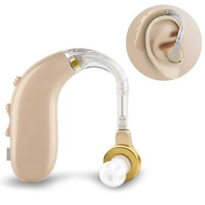 China Advanced Noise Reduction Technology Digital Programmable Beige Color BTE Hearing Aid For Deafness for sale