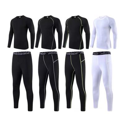 China OEM Breathable Keep Up Warm Long Sleeve Tight Running Male Workout Clothes Jogging Sportswear Gym Fitness Sets for sale