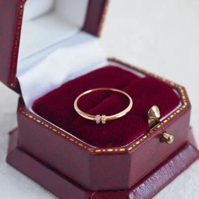 China Trendy High quality small waist ring s925 sterling silver gold-plated zircon set simple ring lady engagement jewelry gift for sale