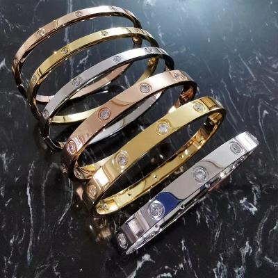 China Romantic High quality 316L stainless steel 18K gold plated love screwdriver bracelet for men and women high-end jewelry wholesale for sale