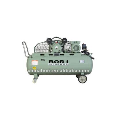 China 6cfm 2hp oil lubricated gasoline and 150L electric motor belt drive air compressor for sale for sale