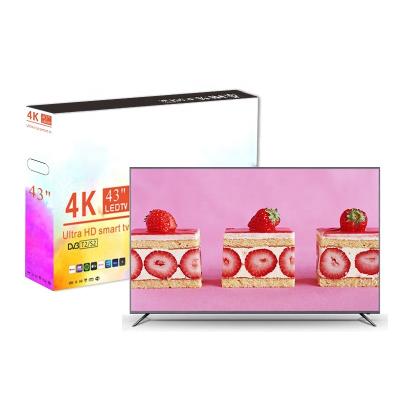 China OEM 43inch 4K Frameless UHD LED TV Factory Hotel Living Room TV 43 inch Smart TV for sale