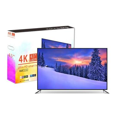 China Living Room Hotel TV Factory OEM Tempered TV 43inch 43inch Ultra HD LED TV Smart TV 43 inch 4K TV for sale