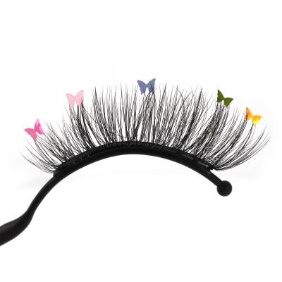 China Durable Vegan Cruelty Free Sequin Butterfly Decals Heart Christmas Tree Faux Mink Lashes 3d for sale