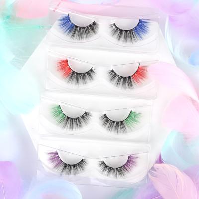 China Long Lasting Two Tone Holiday Lash False 3d Mink Eyelashes Double Color Harmless Vegan Cruelty Free for sale