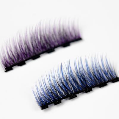 China Long Natural Ready To Ship 2020 New Mink Lashes Magnetic 3D Eyelash Colored Strands for sale