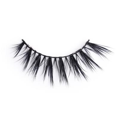 China Eco Friendly Degradable Very Soft Hollow Free Crisscross Cruelty Hair Synthetic Eyelashes for sale