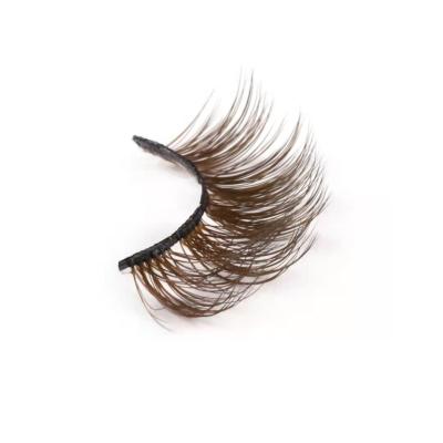 China Long 2021 Newest Styles Natural Magnetic Eyelashes 10 Magnets Brown Lashes for sale