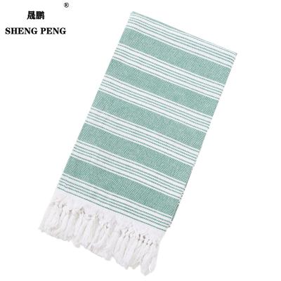 China Hypoallergenic Super Soft Absorbent Hut Stripe Bath Towels Cotton Lightweight Oversized Beach Towel for sale