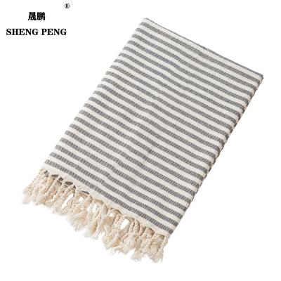 China Wholesale Custom Print Hypoallergenic Logo Recycled Cotton Peshtemal Sand Free Turkish Beach Towels Cover for sale