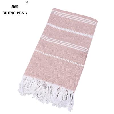 China New Design Hypoallergenic Cotton 100% Handmade Turkish Shengpeng Beach Towel for sale