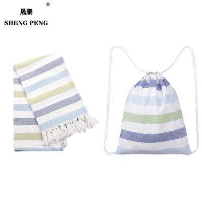 China Custom 100% cotton turkish bath towel sandfess oversized hypoallergenic pestemal wholesale rpe turkish beach towels bag for sale