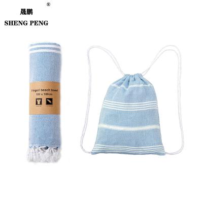 China Amazon Best Wholesale Custom Hypoallergenic Hot Sale Quick Dry Rectangular Selling Soft Personalized Turkish Beach Towel Bag for sale