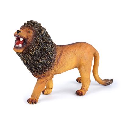 China Educative ; Interactive Plastic Simulation Mold Plush Jungle Animals Stuffed Lion Toy for sale