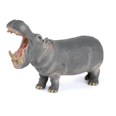 China Educative ; High Quality Plastic Realistic Hippo Interactive Figures Jungle Animal Toys for sale