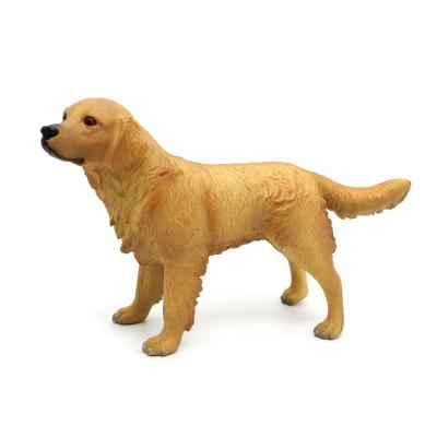 China Educative ; New Farm Plush World Cotton Filler Interactive Plastic Golden Retriever Dog Model Toys for sale