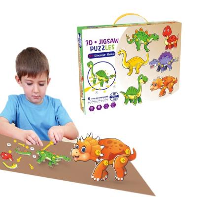 China Cartoon Toy CPC Kid Diy Funny 3D Educational Puzzle Assembled Toy Puzzles Game Toddlers Baby Games Toy Children Dinosaurs For Child 2022 for sale