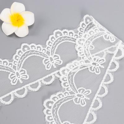 China Sustainable Environmental Recycled Polyester Lace 13.5cm For Wedding Dress for sale