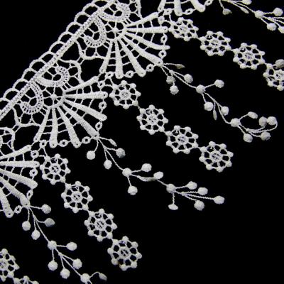 China 100% french chemical embroidery lace fabric 13.5cm bridal high quality wholesale viable polyester for sale