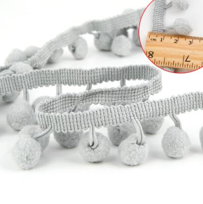 China 0.8cm Cotton Viable Pom Pom Lace For Cloth Decoration for sale