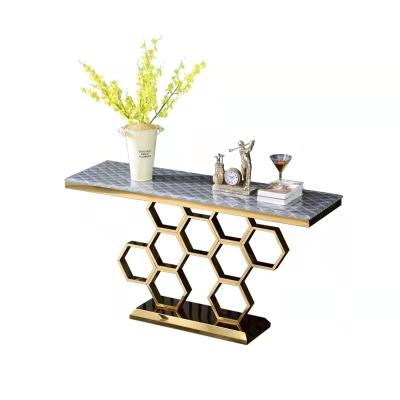 China Luxury Marble Console Table (The Other) Modern Gold Adjustable for sale