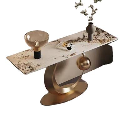 China Luxury Marble Console Table (The Other) Modern Gold Adjustable for sale