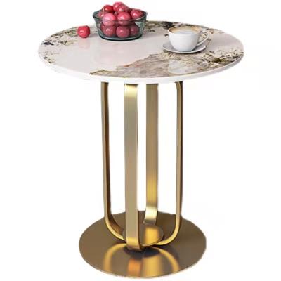 China (Size) round stainless steel adjustable marble gold side table for sale