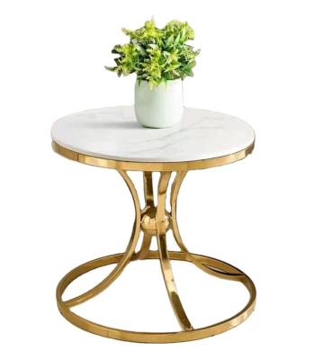 China Durable Modern Luxury Modern Coffee Glass Center Side Round Lid Gold Tea Table White Metal Painting Glass Minimalist OEM Customized Large Room for sale