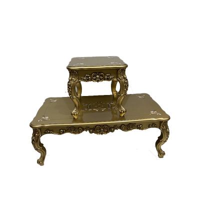 China Luxury Minimalist Gold Coffee Tables/Golden Black/Creamy Indoor Coffee Table Family For Living Room for sale