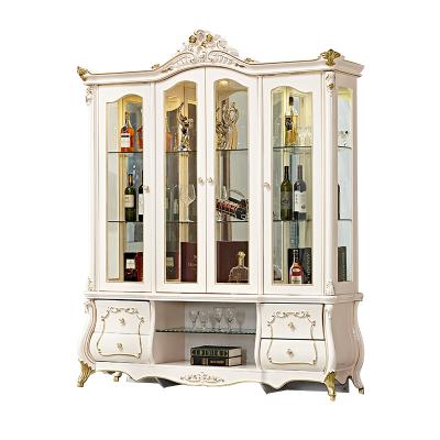 China Convertible Wine Cabinet Living Room Furniture European Wine Cabinet Glass Doors Tall Glass Wine Cabinet for sale