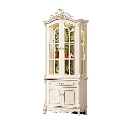 China Modern Classic Wine Bar Cabinet White Wine Cabinet Display Carived European Style Furniture for sale