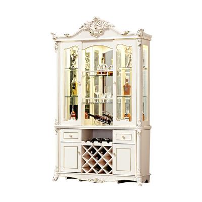 China Modern White Wine Display Cabinet Furniture Dining Room Wine Display Cabinet High Quality Design for sale