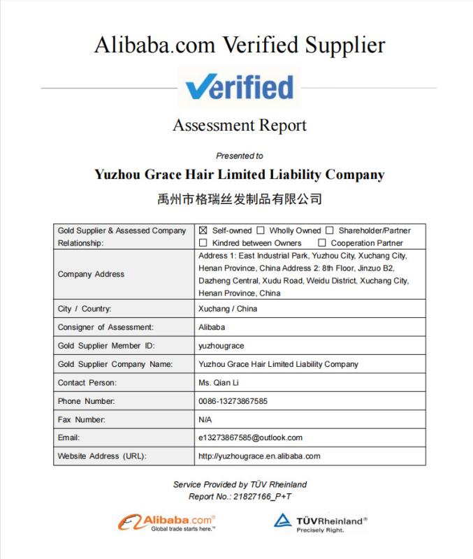 Verified China supplier - Yuzhou Grace Hair Limited Liability Company