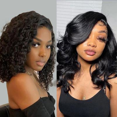 China New Arrival Color Women Bob Human Hair Wigs For Body Wave Wave Lace Closure Bob Wig Short Body Wave Bob Curly Wigs for sale