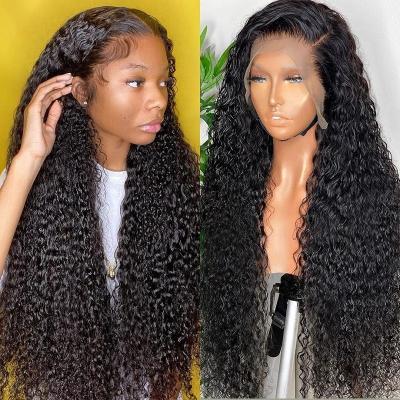 China Indian HD Lace Frontal Wig Deep Wave Deep Wave Curly Human Hair Human Hair Wigs Curly Color Women for sale