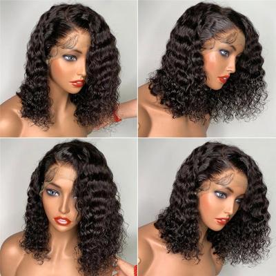 China Jerry Curl Best Sale Wet Curls Brazilian Hair Wigs HD Lace Wig Vendor Short Brazilian Swiss Jerry Curly Bob Wig for sale