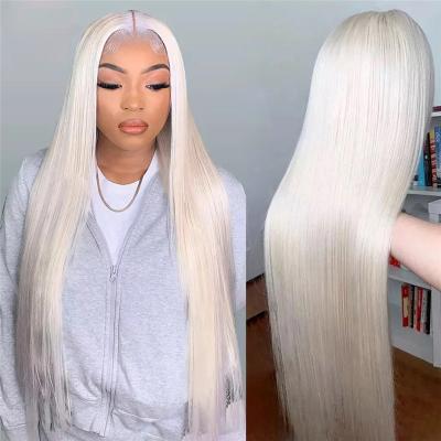 China Silver Color 13x4 Silky Straight Wave Straight Lace Front Wig Platinum Silver Human Hair Wigs Platinum Frontal Lace Front Wig White for sale