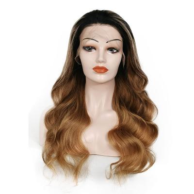 China Luxury Colorful Body Wave Two Tone 1B 27 Lace Front Human Hair Ombre Frontal Human Hair Wigs For Black Women for sale