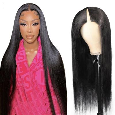 China Straight 30 Inch Hair Piece Vpart Lace Wig Raw Thin Breathable V Part Wig Straight Clip In Wig for sale