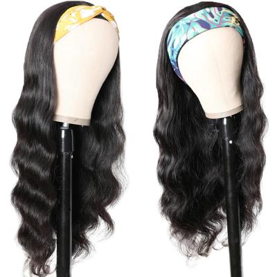 China Natural Wet Body Wave 200 Density Hair Vendors 11A And Wavy Body Wave Velvet Headband Wig With Drawstring for sale