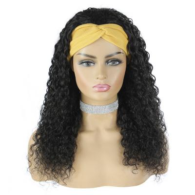 China Hot Sale Glueless Brazilian Hair 10a Water Wave Mink Headband Ocean Water Wave Wig With Attached Headband for sale