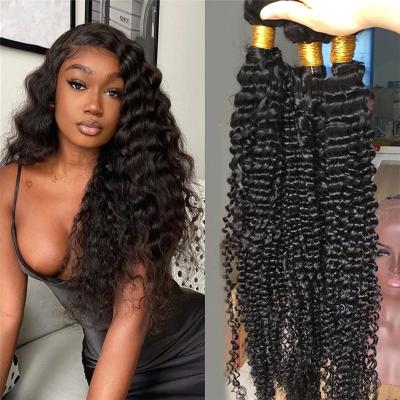 China Deep Wave 14A Mink Virgin Raw Brazilian Deep Wavy Bundle Curly Hair Extensions 28 Inch Deep Wave Hair Bundles for sale