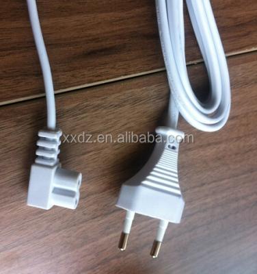 China COMPUTER EU 2 Pin Power Cord with Angled C7 for sale