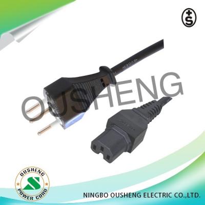 China Home Appliance Switzerland 3 Pin Plug To IEC 60320 C13 Power Cord for sale