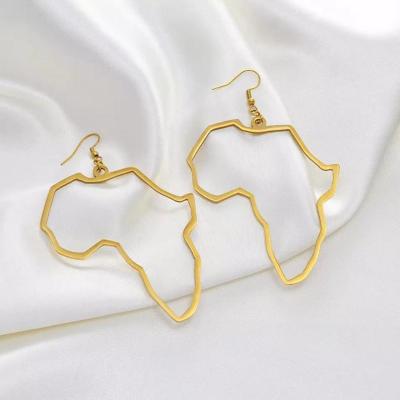 China Other Ethiopian Jewelry Ethiopian Map Jewelry Hip Hop Drop Earrings Africa Map Earrings Dangle Party Gift for sale