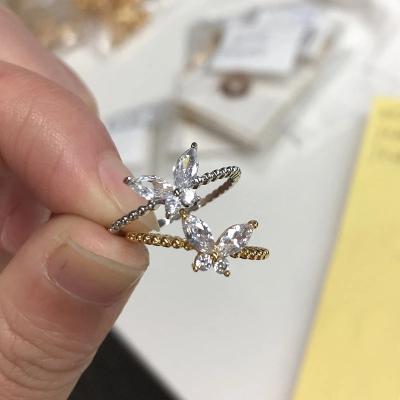 China Butterfly Ring Fashion Gold Butterfly Punk Luxury Tiny Ring Set For Women Wholesale for sale