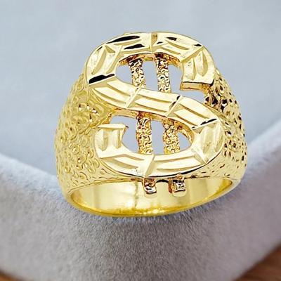 China Classic Cute US Dollar Signs Rings Rings Personality Mens Hitters Ring For DJ Hops Ring Street Style Color Hip USA Dollar Symbol for sale