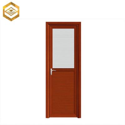 China Half Frame Waterproof Wood Grain Color Aluminum Glass Door Insert Blind for sale