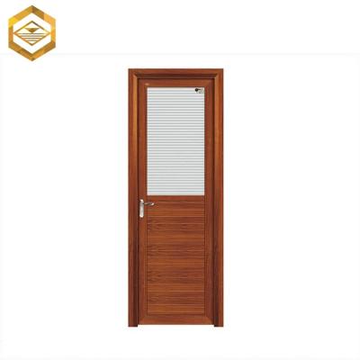 China Waterproof Aluminum Aluminum Bathroom Swing Kitchen Door Design Half Glass Netting for sale