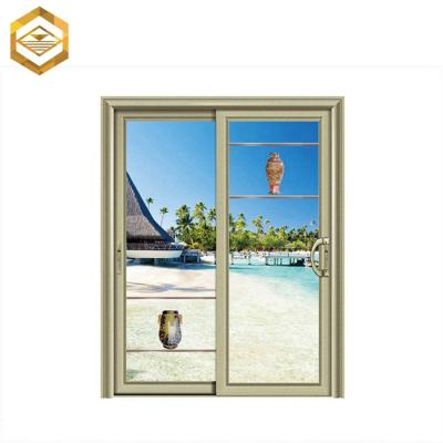 China Champagne Color Slide Gazebo Boat Waterproof Colored Aluminum Door Netting for sale